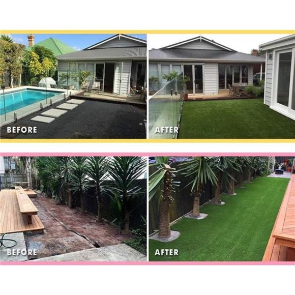 Artificial Grass Outdoor Rug 4 FT X 7 FT (28 Square FT) Synthetic Fake Turf Lawn - Picture 6 of 7